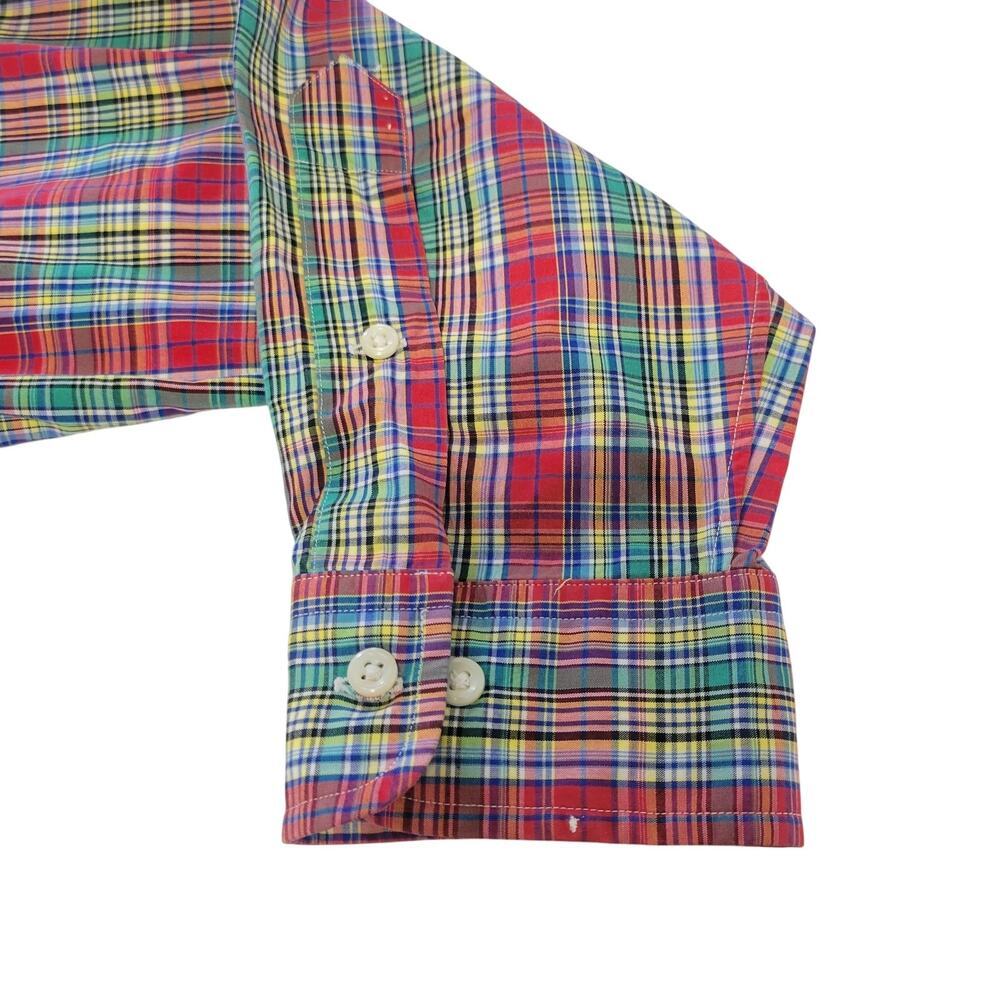 Ralph Lauren Button Down Shirt Mens L Red Plaid Long Sleeve Preppy Logo Pony - Picture 13 of 16